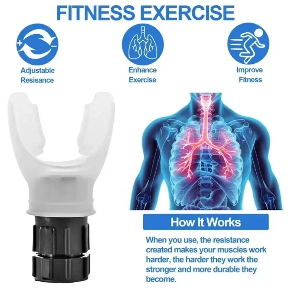 Portable Lung Fitness Exerciser - Adjustable Resistance Breathing Workout Device for Endurance Training